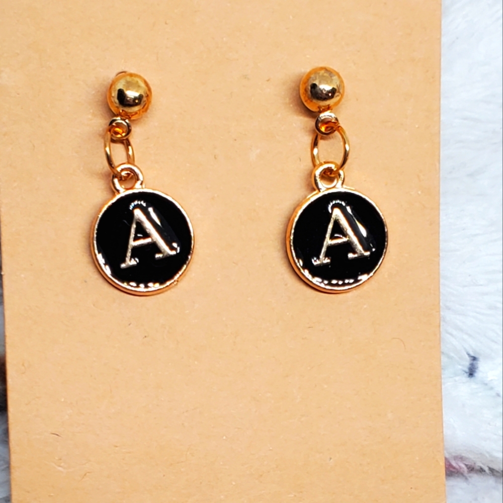 7/$10 A Initial Earrings, New
